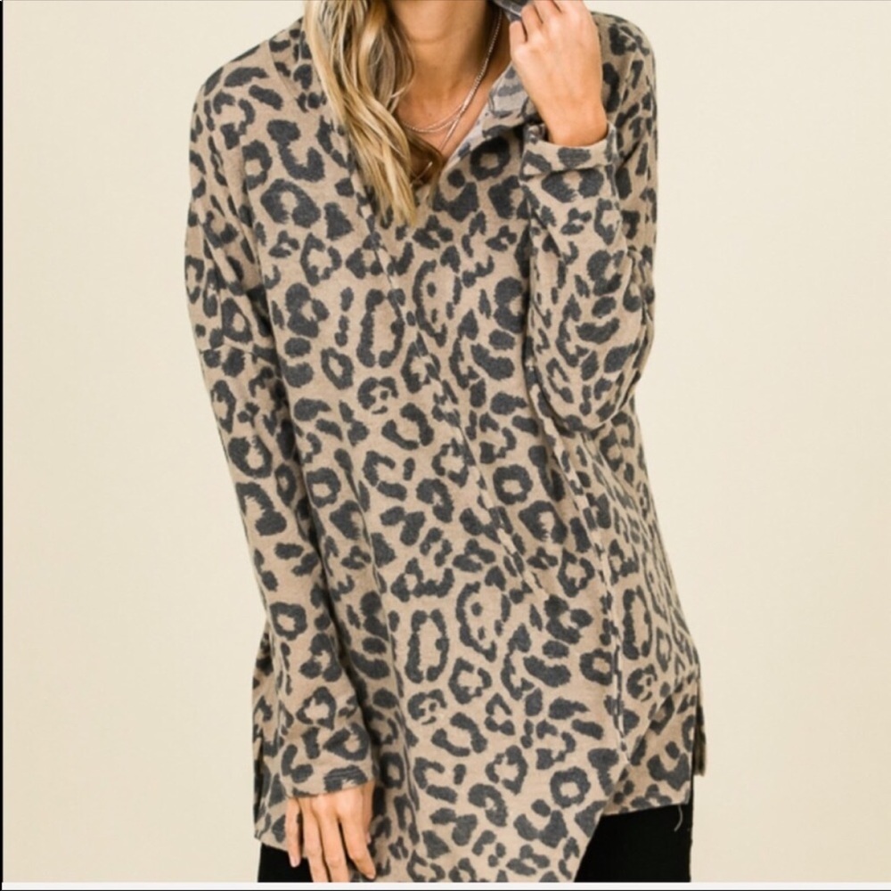 🛍 XL LAST ONE 🛍Leopard Long Sleeve Hoodie - Picture 6 of 6